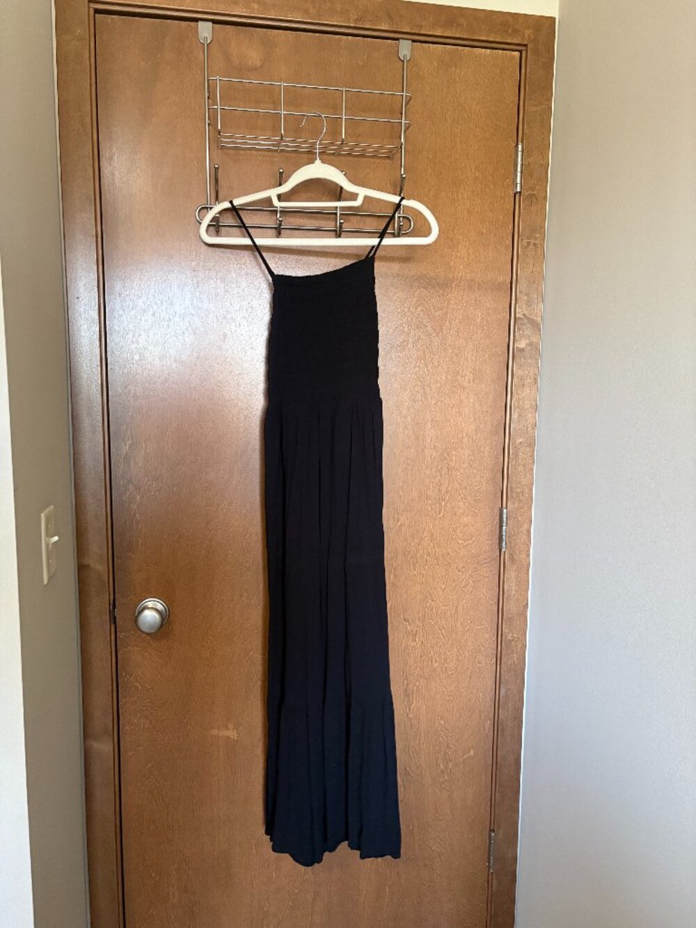 black midi dress with tie back